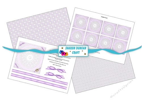 Wedding Lace Tea Bag Folding Kit - 4 pages - lilac