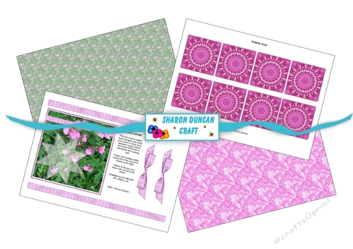 Wildflower Tea Bag Folding Kit - 4 pages - pink