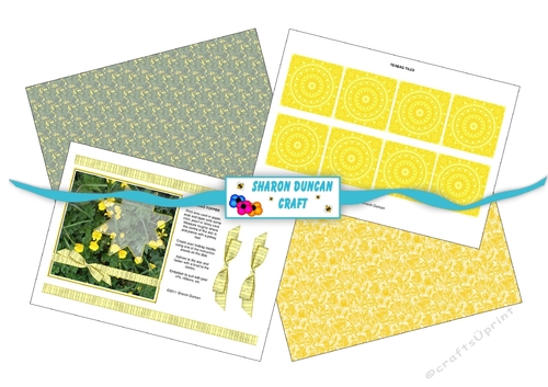 Wildflower Tea Bag Folding Kit - 4 pages - yellow