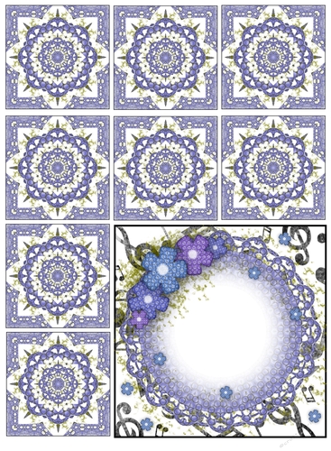 Pretty Floral Teabag Folding Topper and Teabags - Floral Blue