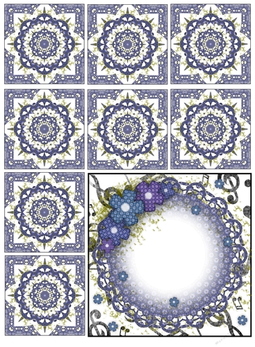 Pretty Floral Teabag Folding Topper and Teabags - Floral Navy