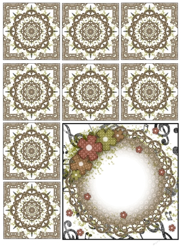 Pretty Floral Teabag Folding Topper and Teabags - Floral Sepia