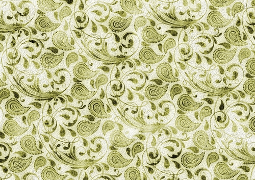 Faux textured swirly paisley papers - muted tones - moss