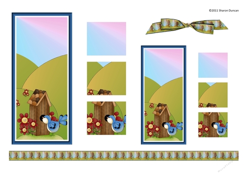 Home Tweet Home Topper Sheet - A4 - Birdhouse - set 2