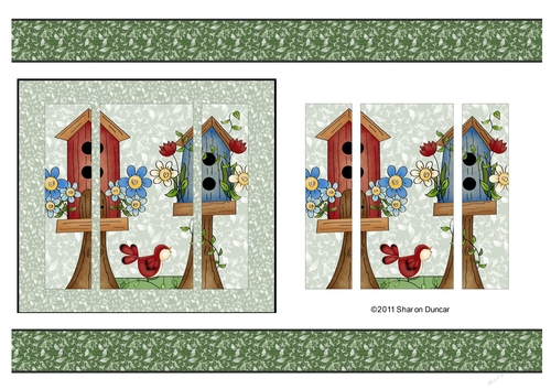 Home Tweet Home Topper Sheet - A4 - Birdhouse Duo - set 2