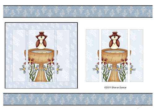 Home Tweet Home Topper Sheet - A4 - Birdbath - set 4