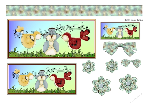 Home Tweet Home Topper Sheet - A4 - Birdsong - set 1