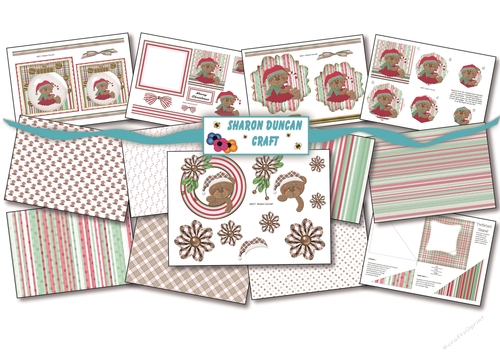 Beary Merry Christmas - 13 page kit - Candy Cane