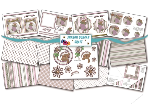 Beary Merry Christmas - 13 page kit - Baby Girl Stocking
