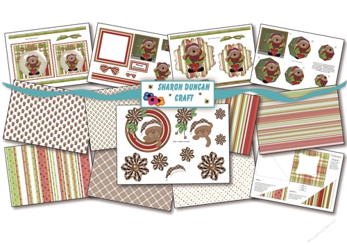 Beary Merry Christmas - 13 page kit - Wreath Bear