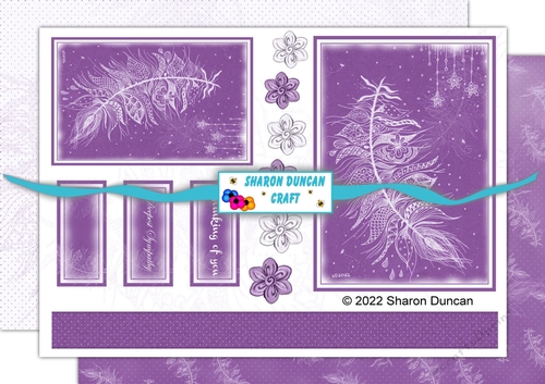 White feather sympathy topper and papers - 3 sheets - pink