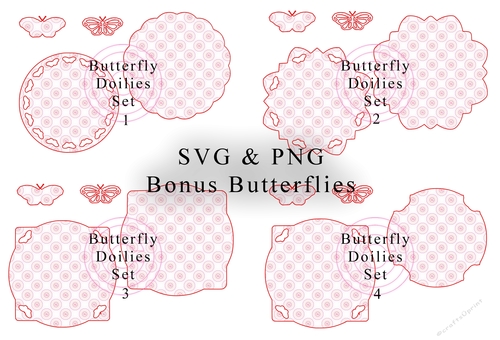Set of 4 Double Layer Butterfly Doilies - includes bonus butterflies