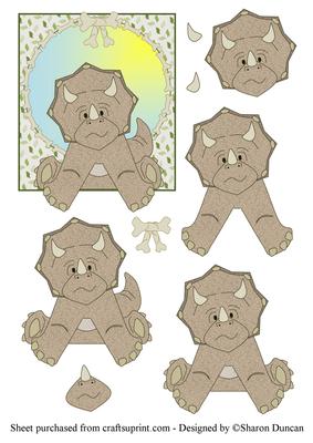 Baby Dino Decoupage