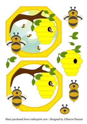 Bumble Bee Hive Decoupage