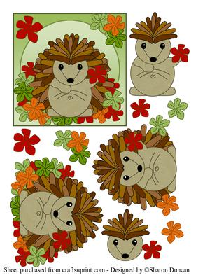 Autumn Hedgehog Decoupage