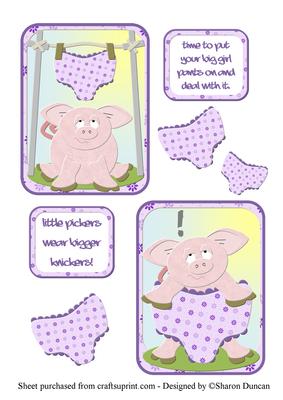 Funny Pigs in Pants Toppers - Girls