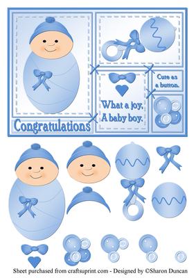 Baby Boy Sampler Topper