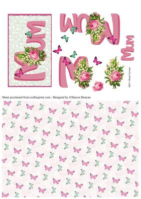 Roses for Mum Decouapge & Paper - Pink