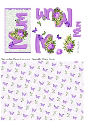 Roses for Mum Decouapge & Paper - Lilac