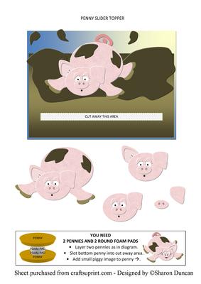 Piggy Penny Slider - Happy as a Pig in Mud