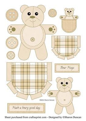 Teddy in My Pocket Toppers - tan