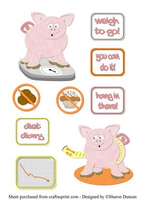 Piggy on a Diet - Comical Toppers