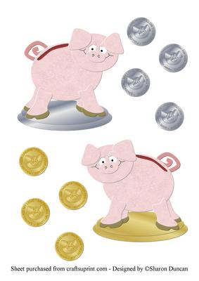 Piggy Savings - Comical Toppers