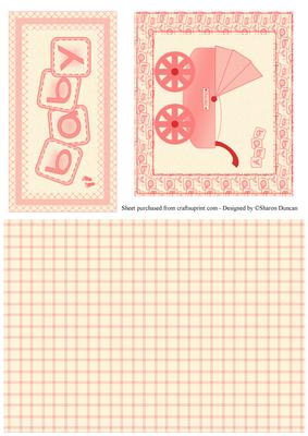 Baby Pram Toppers and Paper - Pink