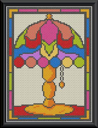 Tiffany Style Lamp Cross Stitch Chart