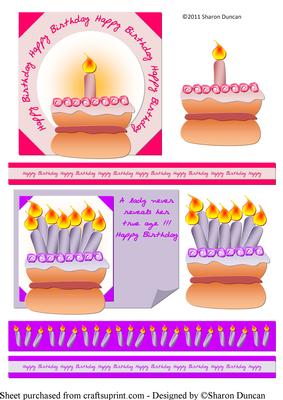 Birthday Candles Cake - Pink