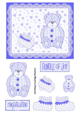 Baby Bear Lace Topper - Blue