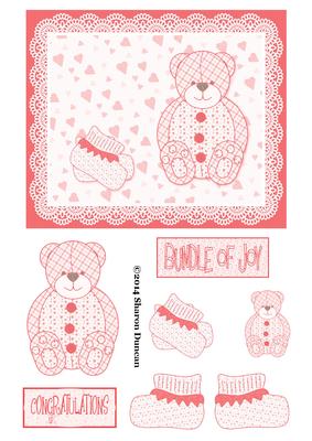 Baby Bear Lace Topper - Pink