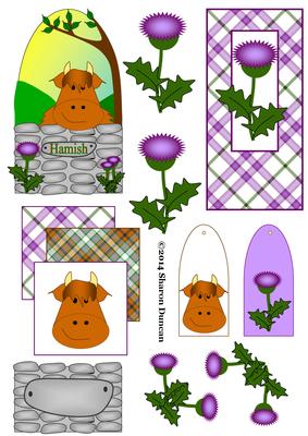 Highland Cow and Thistle Toppers