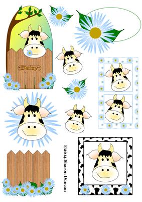 Black and White Cow and Daisy Toppers
