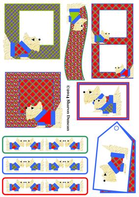 Westie Dogs with Tartan Frames