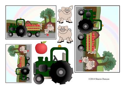 Farmyard Friends - Green Tractor and Pigs