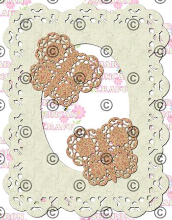 Lace Frame With Oval Aperture Matching Lace Butterfly