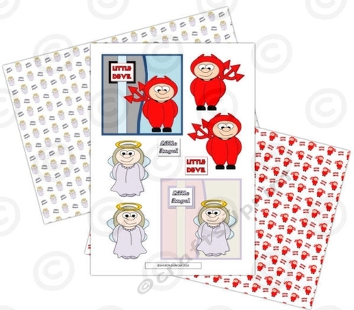 LITTLE ANGEL AND LITTLE DEVIL TOPPERS AND PAPERS