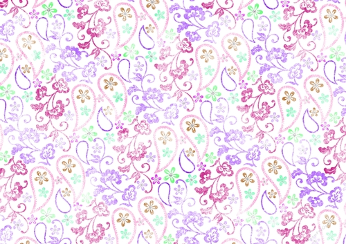 Pretty Paisley Floral A4 Backing Paper - Purple