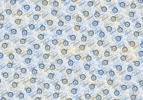 Vintage Pocket Watch / Timepiece backing paper - blue