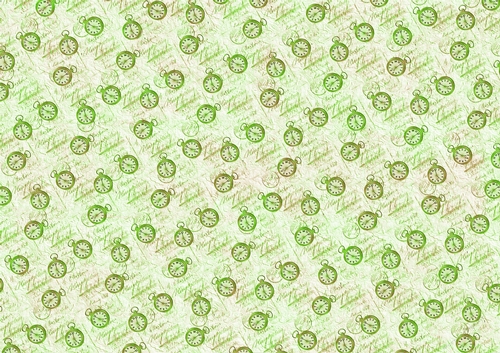 Vintage Pocket Watch / Timepiece backing paper - green