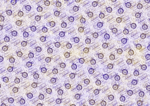 Vintage Pocket Watch / Timepiece backing paper - purple