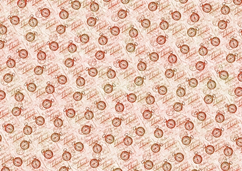 Vintage Pocket Watch / Timepiece backing paper - red