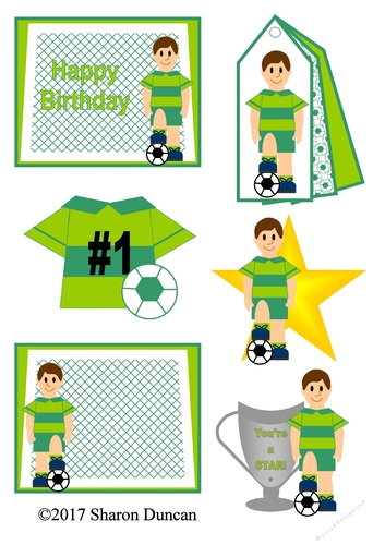 Football Crazy toppers - Green strip