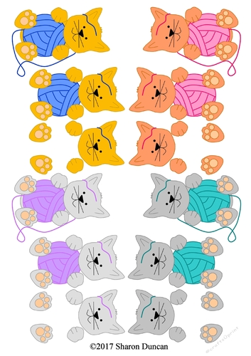 Purr-fect kitties decoupage - Wool Playtime - 4 designs