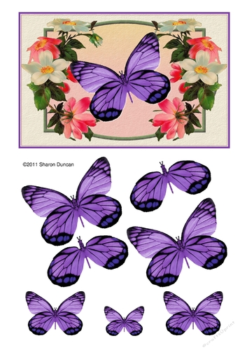 Assorted toppers and accessories  - butterfly blooms - purple