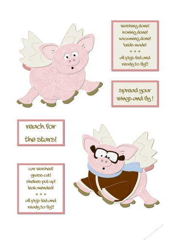 PIG TAILS - Funny Toppers - Flying Pigs