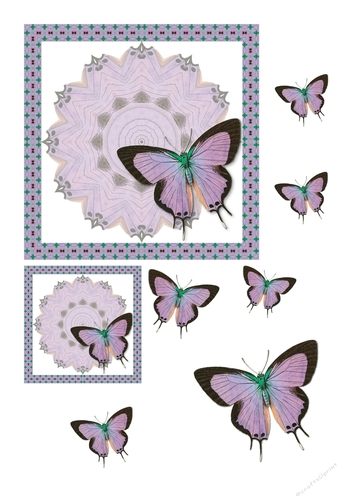 Square Butterfly Topper - Lilac