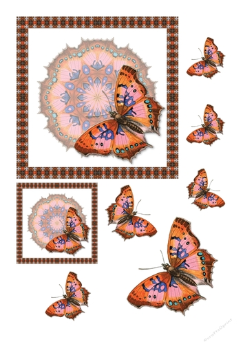 Square Butterfly Topper - Orange