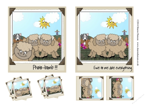 Farmyard Friends Topper Sheet - Photo Bomb Sheep